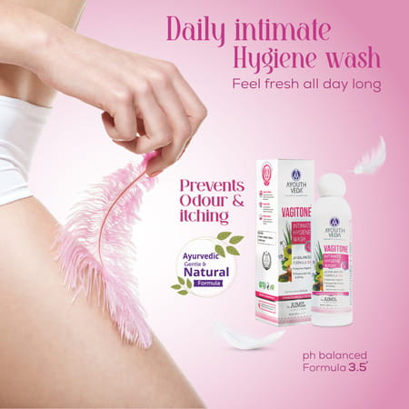 Ayouthveda Vagitone Intimate Wash With Aloe & Amla To Maintain Ph Balance & Prevent Odour 100 Ml