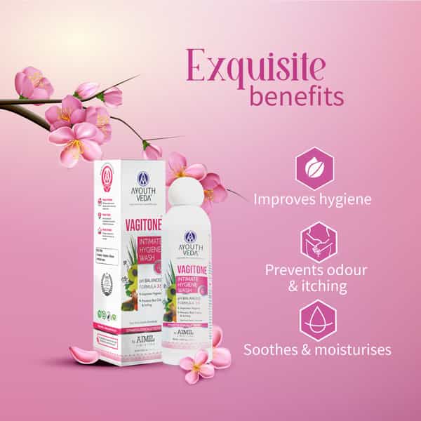 Ayouthveda Vagitone Intimate Wash With Aloe & Amla To Maintain Ph Balance & Prevent Odour 100 Ml