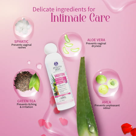 Ayouthveda Vagitone Intimate Wash With Aloe & Amla To Maintain Ph Balance & Prevent Odour 100 Ml