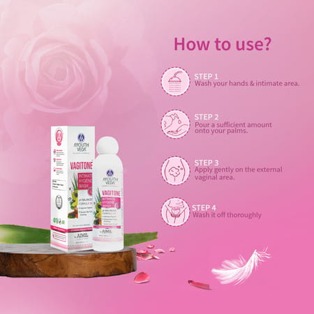 Ayouthveda Vagitone Intimate Wash With Aloe & Amla To Maintain Ph Balance & Prevent Odour 100 Ml