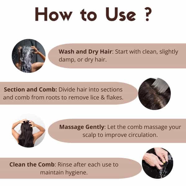 Coco Crush Gentle Lice Remover Comb - Natural Solution For Quick Lice Elimination - 1N