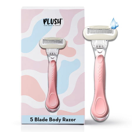 Plush 5-Blade Bosy Razor With Aloe Vera Lubricating Stip For Hair Removal| For Normal-Sensitive Skin