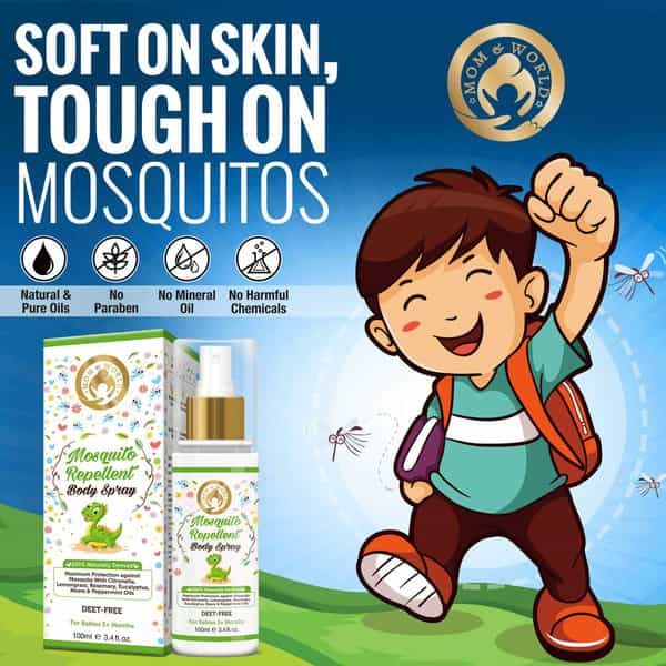 Mom & World Kids Care - Body Spray + Kids Sunscreen + Kids Face Wash + Baby Wash