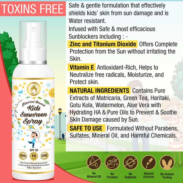 Mom & World Kids Care - Body Spray + Kids Sunscreen + Kids Face Wash + Baby Wash
