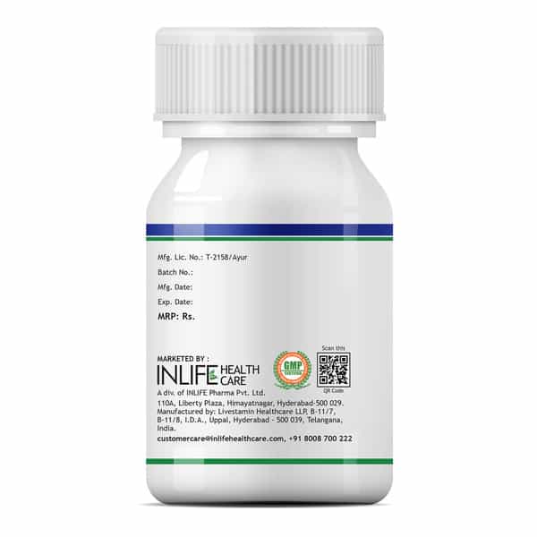 Inlife Natural Vitamin C (Amla) Ashwagandha Immunity Plus Immune Booster 500 Mg - 60 Veg Caps