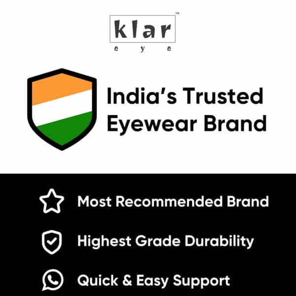 Klar Eye Rectangle Rimless Power Reading Glasses Men And Women Powers +1 To +3.50+2.50 Power Black