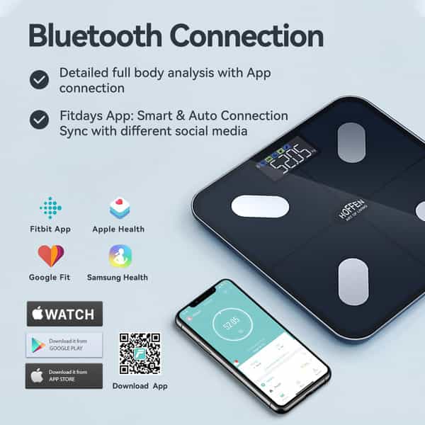 Hoffen India Smart Electronic Digital Weight Machine With Free Bluetooth App | 2Y Warranty Ho 36 App