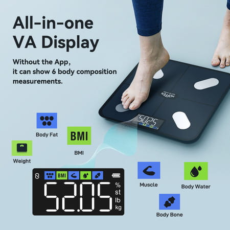 Hoffen India Smart Electronic Digital Weight Machine With Free Bluetooth App | 2y Warranty Ho 36 App