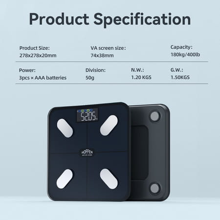 Hoffen India Smart Electronic Digital Weight Machine With Free Bluetooth App | 2y Warranty Ho 36 App