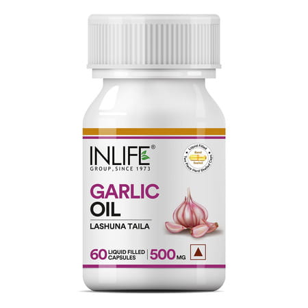 Inlife Natural Garlic Oil 60 Capsules For Heart Cholesterol And Weight Loss- 60 Capsules
