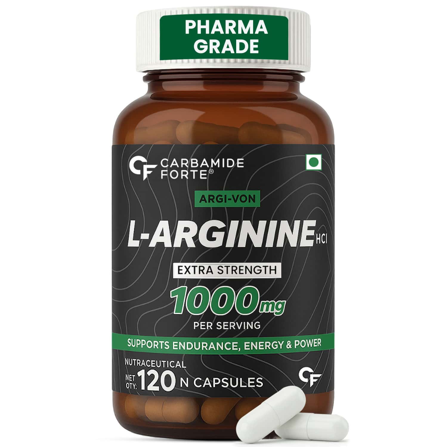 Carbamide Forte L-Arginine | Creatine 1000mg Supplement For Adults Per Serving - Capsules 120 Count