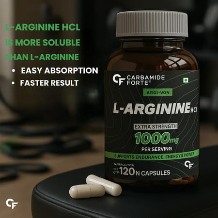 Carbamide Forte L-Arginine | Creatine 1000mg Supplement For Adults Per Serving - Capsules 120 Count