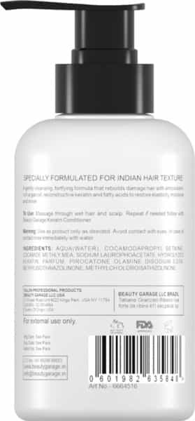 Beauty Garage Keratin Sulfate Free Paraben Free Moisturizing Smooth Daily Shampoo 300Ml