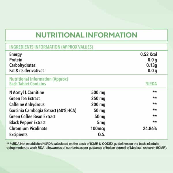 Zingavita Garcinia Cambogia Weight Loss Supplement Sugar Free 60 Veg Tablets