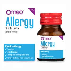 Bjain Omeo Allergy Tablet | Homeopathic Support For Sneezing . Cold & Allergic Symptoms - 25gm