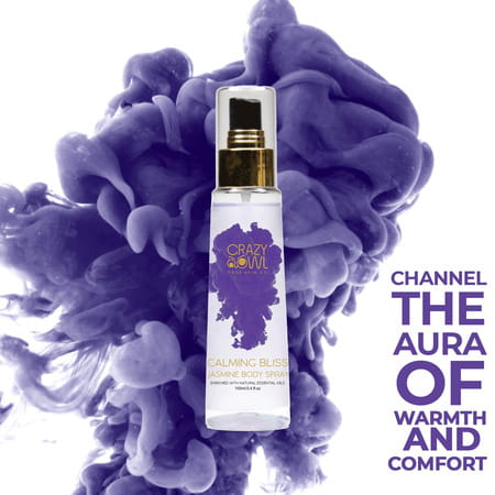 Crazy Owl Calming Bliss Jasmine Body Spray Floral Fragrance Heal Your Mind And Soul - 100ml