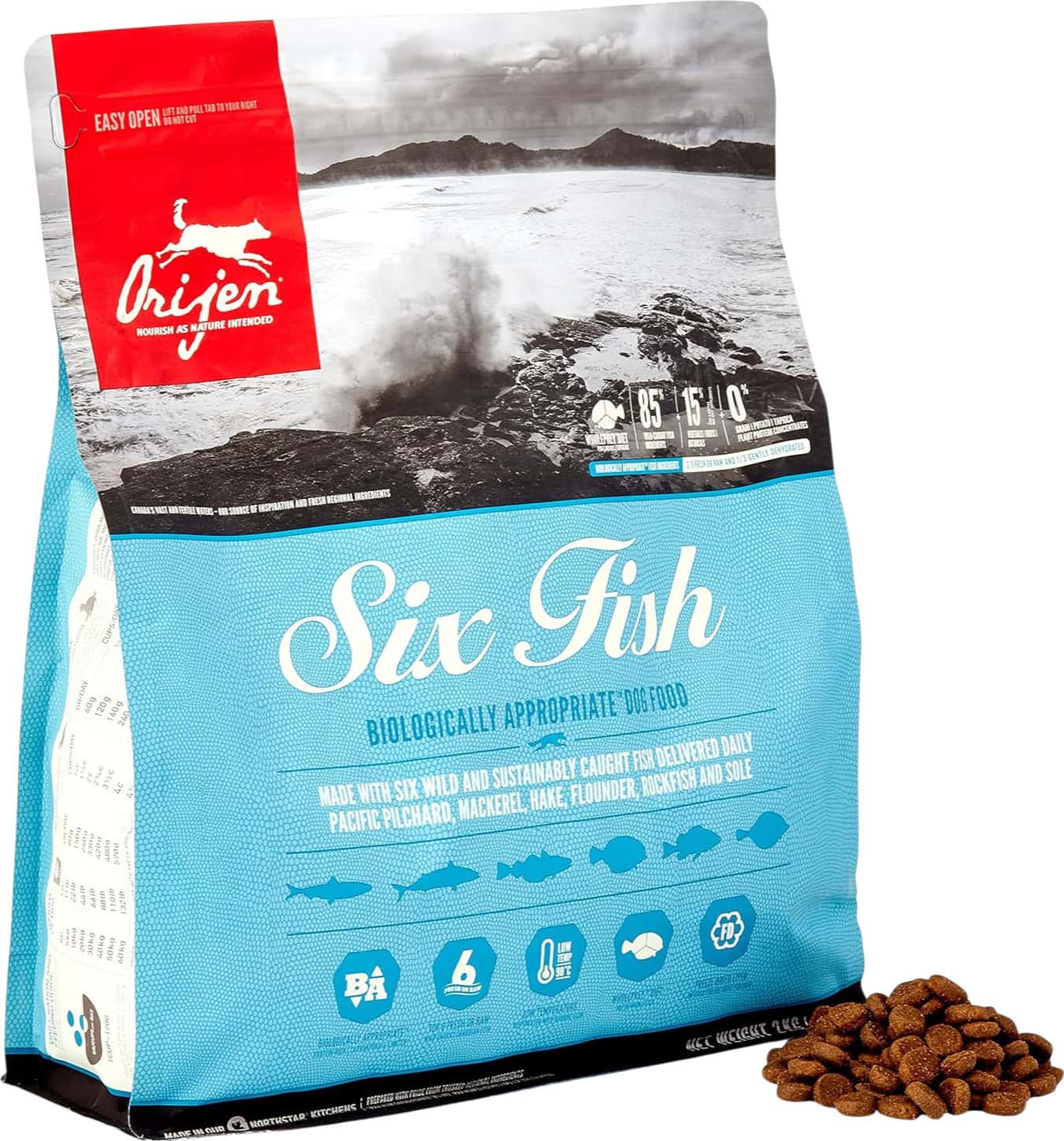 Orijen Six Fish Dry Dog Food | Grain Free And Chicken Free Dog Food | 2 Kg | All Life Stages