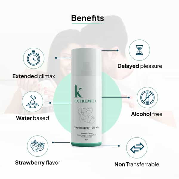 Kindly His Extreme+ Delay Spray For Men | No Side Effect | Strawberry Flavor | 20 Gm | Pack Of 1