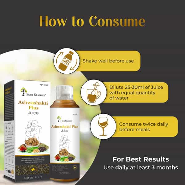 Four Seasons Testosterone Booster Shakti Plus Juice 1L| Improve Strength | Stamina & Performance