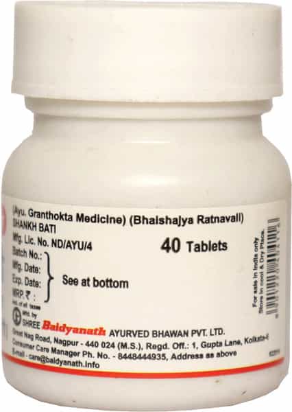 Baidyanath Asli Ayurved Shankha Bati 40 Tablets (Pack Of 3)