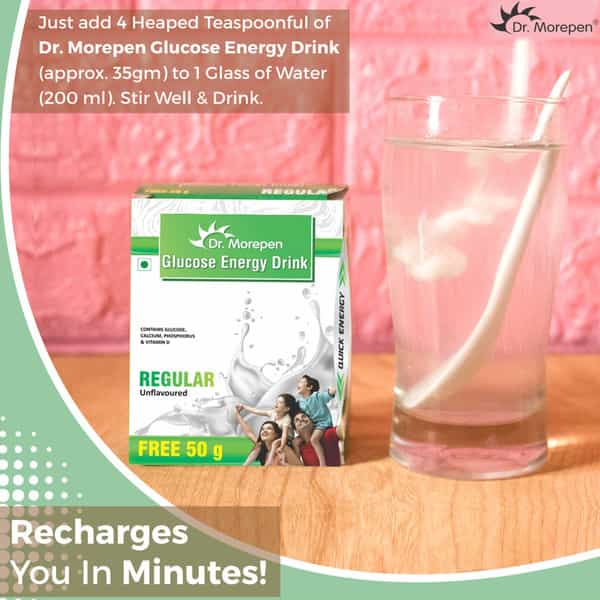 Dr. Morepen Glucose Energy Drink | Quick Energy | Unflavoured | 125 Gm