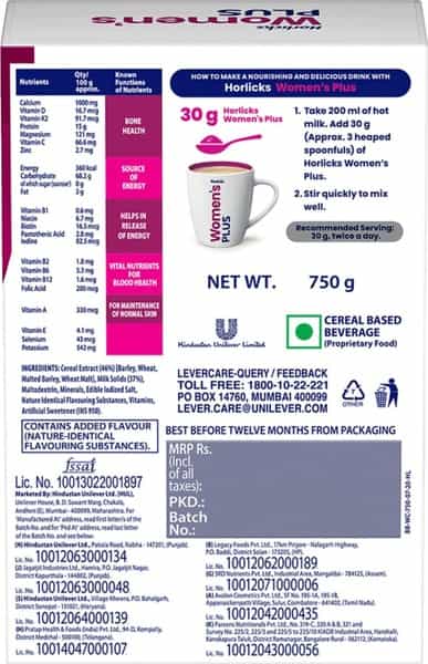 Horlicks Women's Plus Caramel Box 750 G
