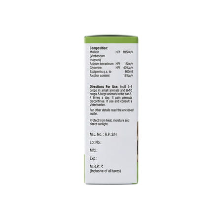 Baksons Veterinary Mullein Oil Ear Drops | For Veterinary Use| 10 Ml