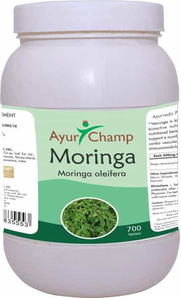 Ayur Champ - Pack Of 4 -Moringa Tablets 500Mg - 700 Tablets Value Pack