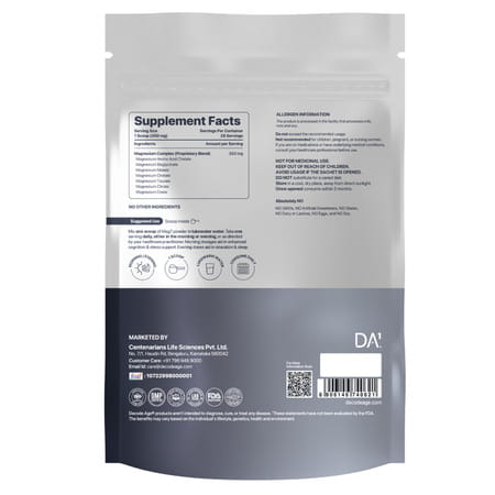 Decode Age Mag7 Powder | Magnesium Complex | Supports Mood | Bone Heath | 10gm | 28 Servings