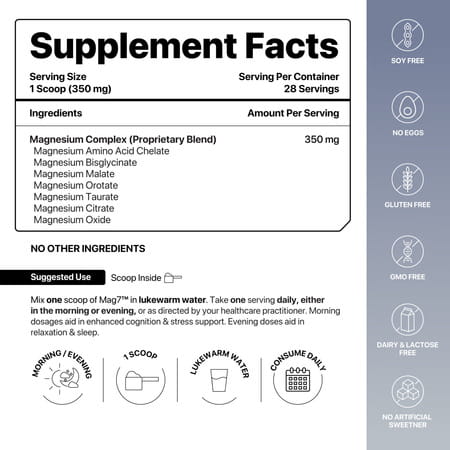 Decode Age Mag7 Powder | Magnesium Complex | Supports Mood | Bone Heath | 10gm | 28 Servings