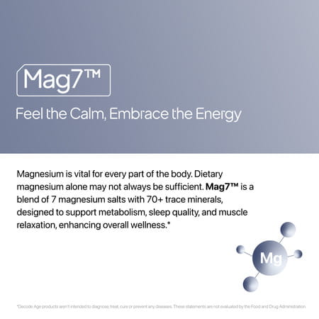 Decode Age Mag7 Powder | Magnesium Complex | Supports Mood | Bone Heath | 10gm | 28 Servings