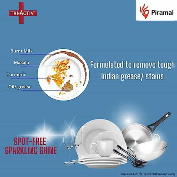 Tri-Activ All-In-One Dishwasher Tablet By Piramal I 30 Units I Lemon Fresh Fragrance (Pack Of 8)