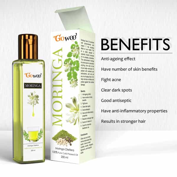 Go Woo 100% Pure Moringa Seed Oil For Hair Growth