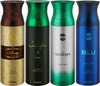 Ajmal Wisal Dhahab & Sacrificeiihim & Raindrops & Blu Deodorant Spray- For Men (200 Ml Pack Of 4)