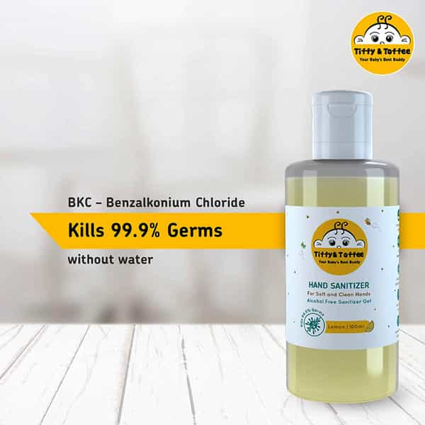 Tiffy & Toffee Baby Non-Alcoholic Hand Sanitizer (Tulsi - 100Ml + Lemon - 100Ml)