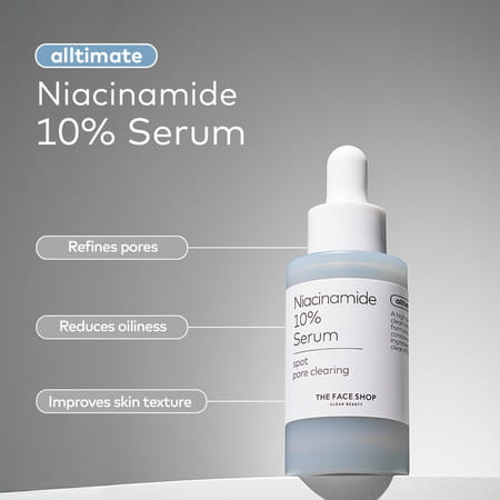 The Face Shop Alltimate Niacinamide 10% Serum - Reduces Oil | Minimizes Pores | Oily Skin - 30ml