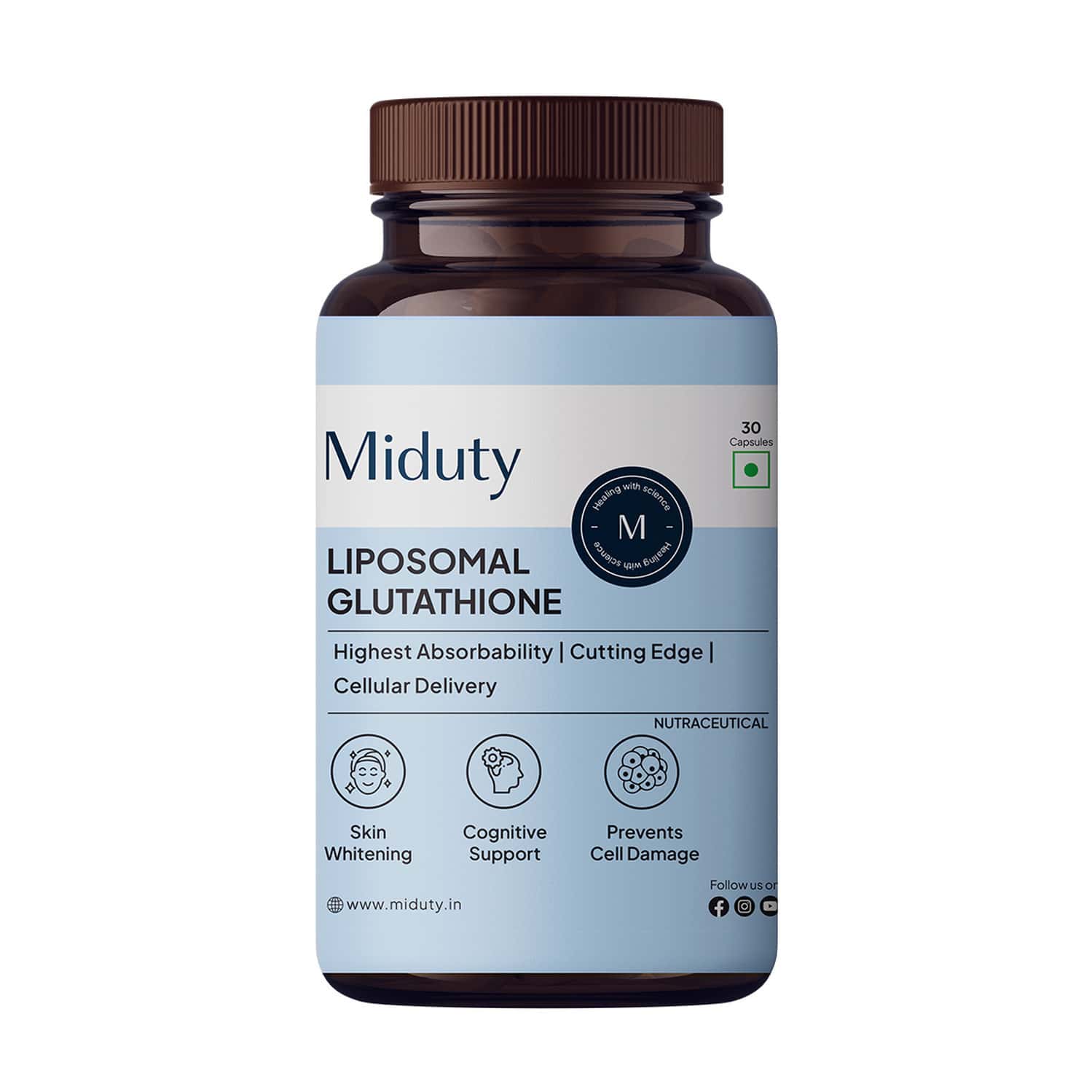 Miduty By Palak Notes Liposomal Glutathione - Glutathione For Skin - 30 Caps