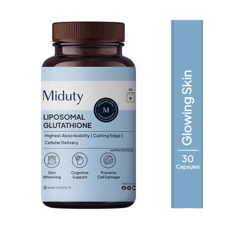 Miduty Liposomal Glutathione 40% - Anti Aging- Skin Brightening - 8x Absorption - 30 Capsule