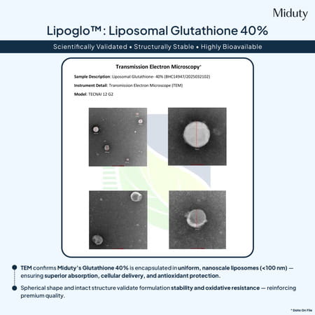 Miduty Liposomal Glutathione 40% - Anti Aging- Skin Brightening - 8x Absorption - 30 Capsule