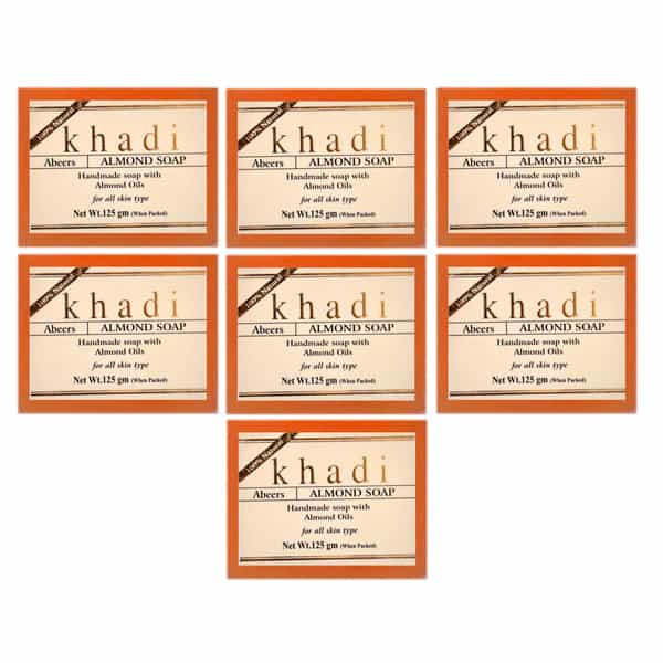 Khadi Abeers Herbal Handmade Almond Soap With Essential Oils | 125Gm (Pack Of 7)