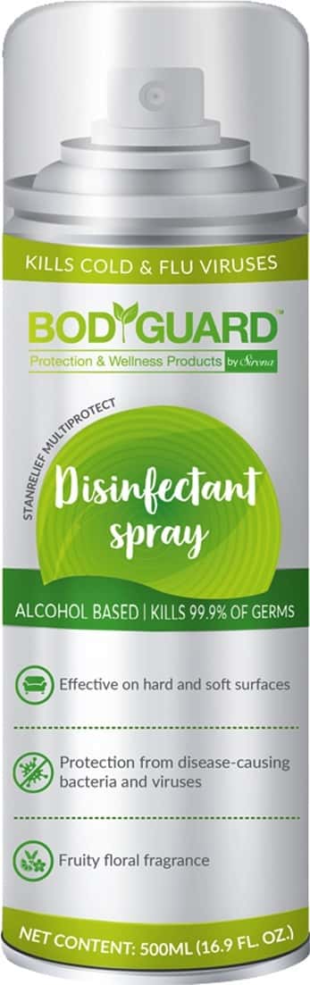 Bodyguard Multipurpose Disinfectant Spray Alcohol Based Kills 99.9% Of Germs - 300ml