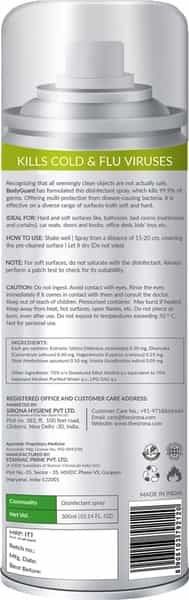 Bodyguard Multipurpose Disinfectant Spray Alcohol Based Kills 99.9% Of Germs - 300Ml