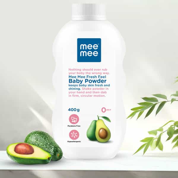 Mee Mee Baby Talcum Powder | Rash-Resistant | Paraben-Free | Ideal For Newborns | 400G (Pack Of 2)