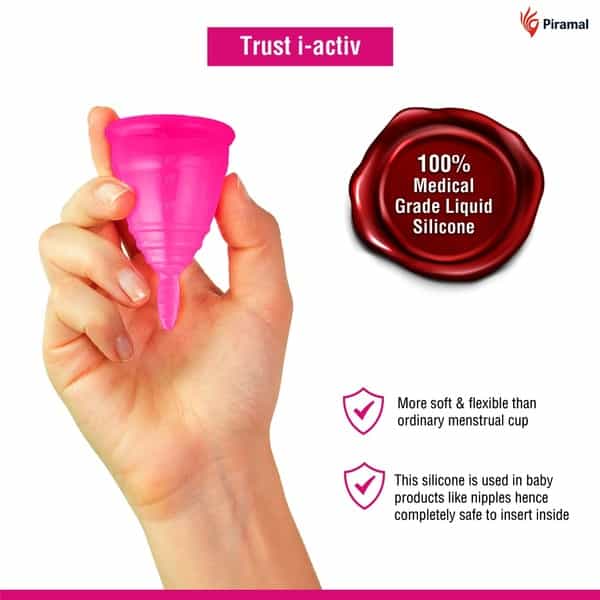 I-Activ Menstrual Cup- 100% Medical Grade Liquid Silicone Protection Medium
