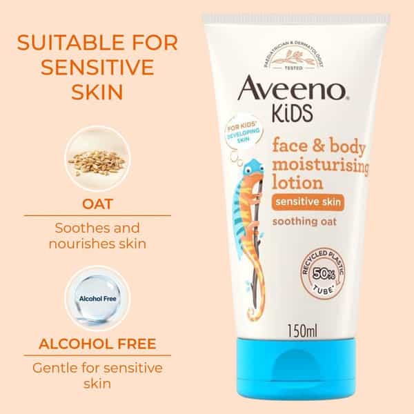 Aveeno Baby Kids Face & Body Moisturising Lotion 150 Ml
