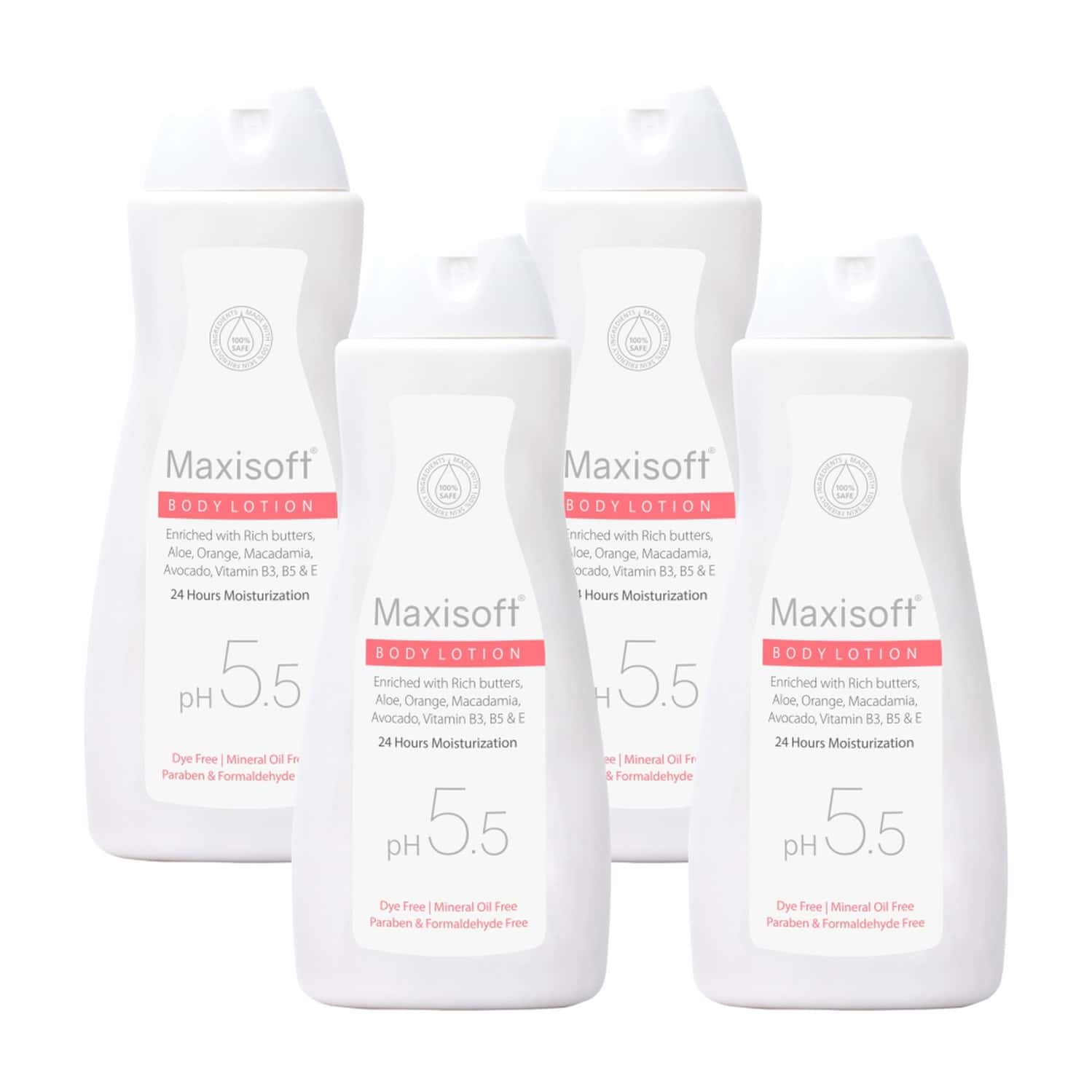 Maxisoft Body Lotion 200 Ml | Aloe | Avocado | Butters | Ph 5.5 (Pack Of 4)