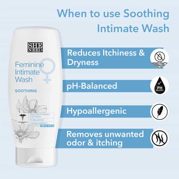 Sheneed Soothing Feminine Intimate Wash - Soothes Irritates Skin | - 200 Ml
