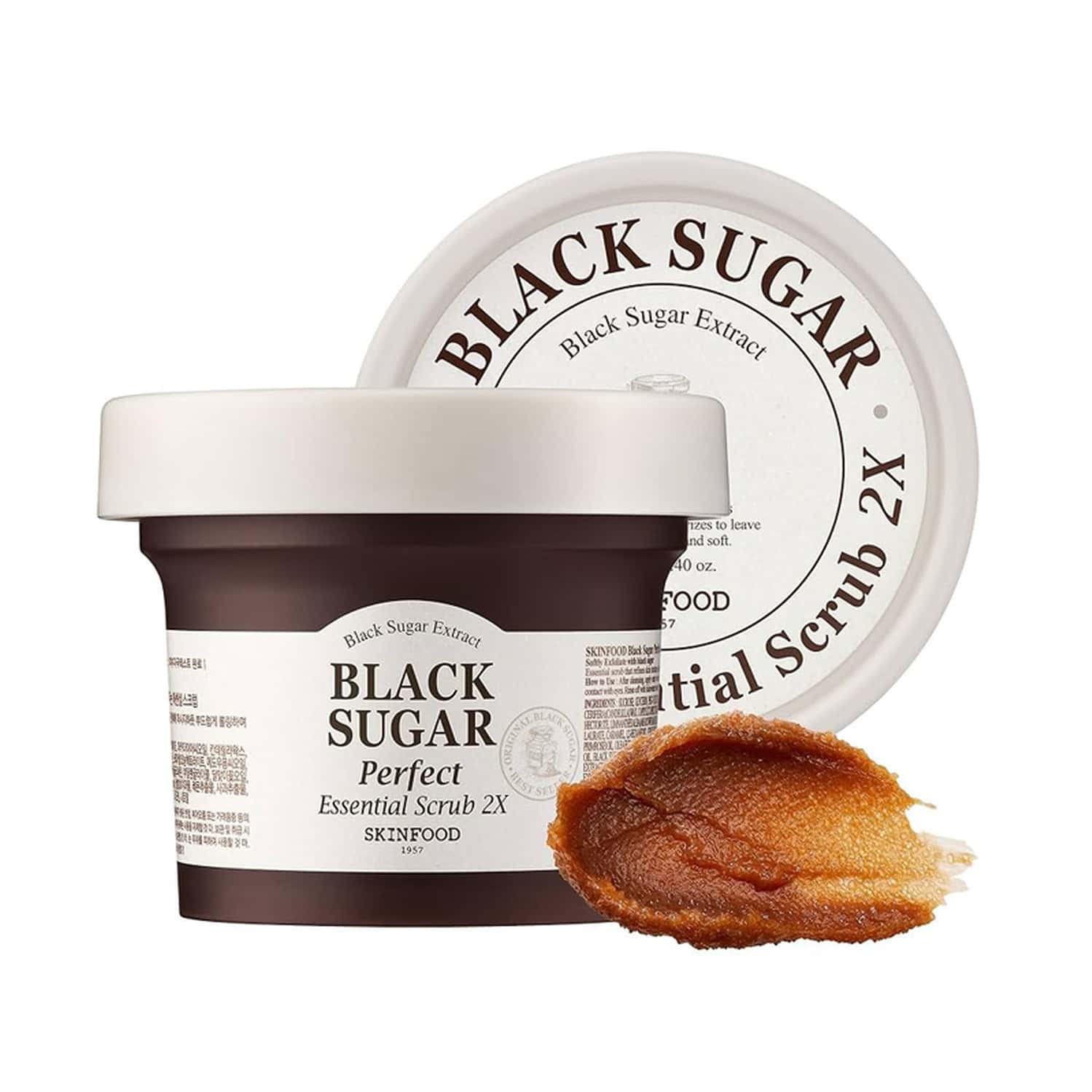 Skinfood Black Sugar Perfect Essential Scrub 2x - Deep Cleansing I Radiant Glow 210g