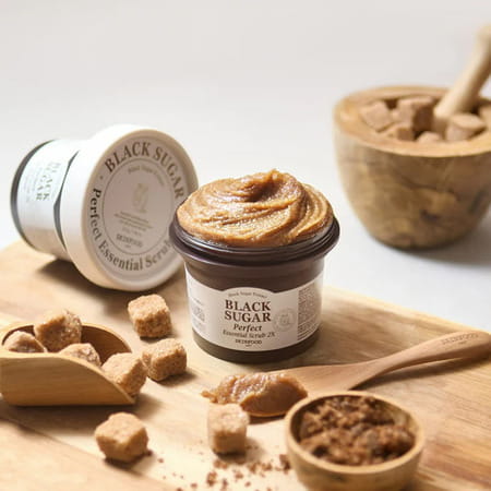 Skinfood Black Sugar Perfect Essential Scrub 2x - Deep Cleansing I Radiant Glow 210g