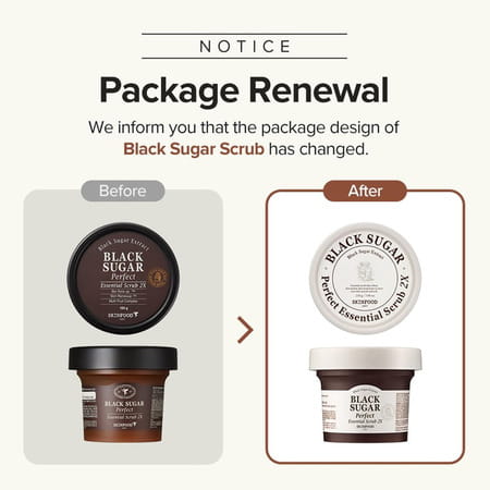 Skinfood Black Sugar Perfect Essential Scrub 2x - Deep Cleansing I Radiant Glow 210g